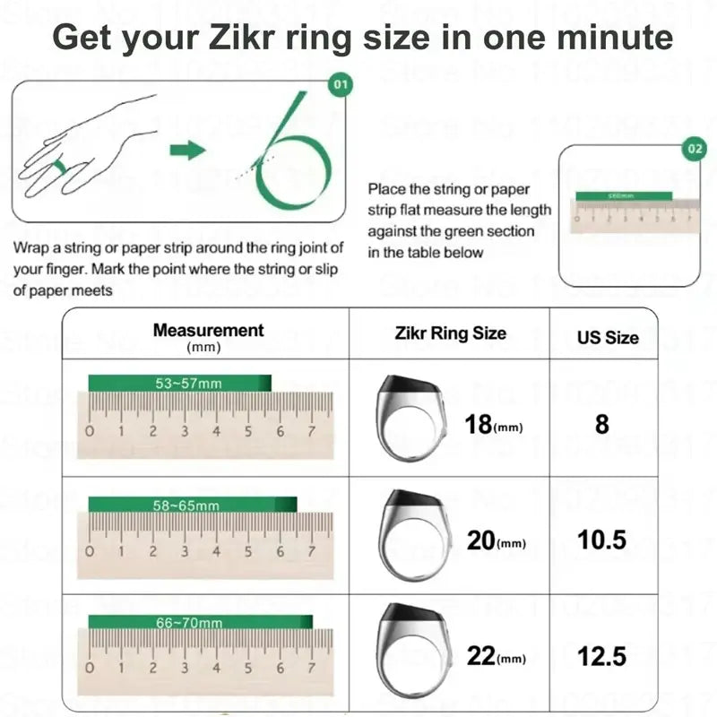 Tasbeeh Smart Counter Ring