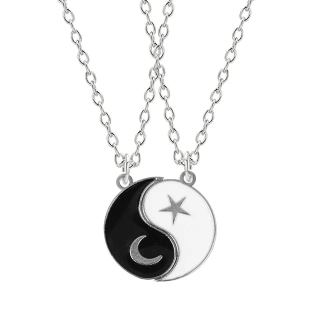 Star Moon Best Friend Pendant Necklace Set