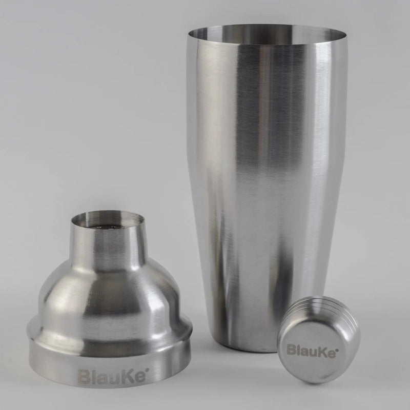 Stainless Steel 17-Piece Cocktail Shaker Set with Stand - Includes 25oz Shaker, Jigger, Strainer, Muddler, and Mixing Spoon.